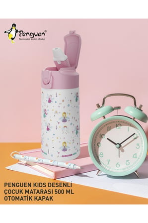 Çocuk Pipetli Çelik Suluk ve Matara 500 ml Sızdırmaz BPA Free SUS304 Okul Su Matarası