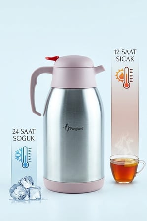 Çelik Çay Termosu 2.5 Litre | 12 Saat Sıcak 24 Saat Soğuk Tutan | SUS 304 Paslanmaz Çelik