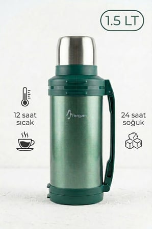 2 Litre Avcı Termos Vakumlu Çelik Termos Kamp Piknik Çay Kahve Termosu SUS304 BPA Free