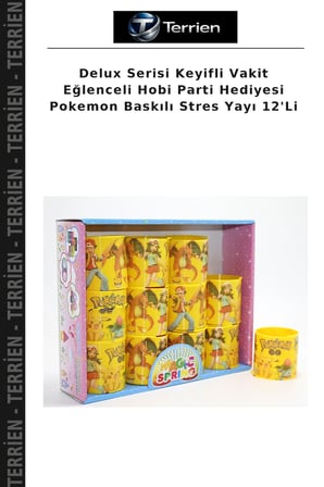 Delux Serisi Keyifli Vakit Eğlenceli Hobi Parti Hediyesi Pokemon Baskılı Stres Yayı 12'Li
