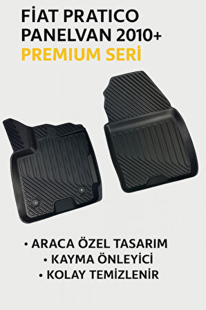 Black Gold Fiat Pratico Panelvan 2010+ 3D Havuzlu Oto Paspas ( Ön İki Paspas ) 