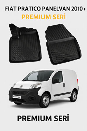 Black Gold Fiat Pratico Panelvan 2010+ 3D Havuzlu Oto Paspas ( Ön İki Paspas ) 