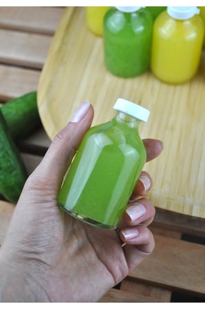 6 Adet Cam Ginger Shot Detox Şişesi Sızdırmaz Plastik Kapaklı Çok Amaçlı 50ml