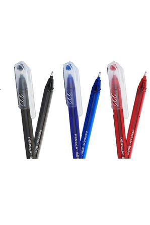 Büro 1.0 Mm Tükenmez Kalem 3'lü Set(1 Mavi, 1 Kırmızı, 1 Siyah)