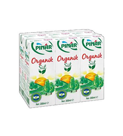 Pınar Organik Süt 200 Ml X 6 Adet