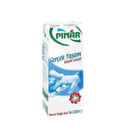 Pınar Yarım Yağlı Süt 200 Ml X 6 Adet