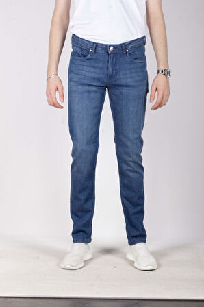 Erkek Kot Pantolon Regular Fit Mavi Düz Paça 5 Cepli Jean NCS JEANS 576 6138