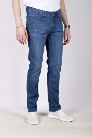 Erkek Kot Pantolon Regular Fit Mavi Düz Paça 5 Cepli Jean NCS JEANS 576 6138