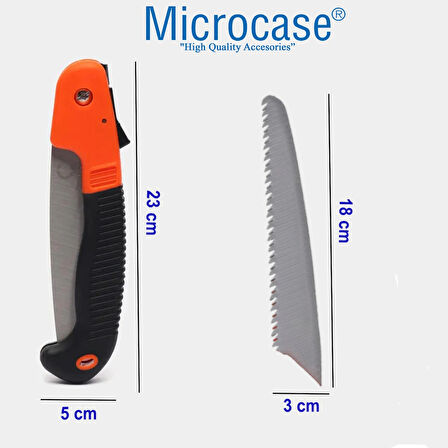 Microcase  Çok Kullanışlı  Bahçe Bağ Budama Testeresi 180mm Bıçaklı Katlanır Testere - TURUNCU - SİYAH AL4399