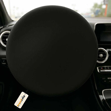 Düz Siyah Araba Direksiyon Kılıfı Siyah | Direksiyon Koruyucu Penye Kumaş Kaplama