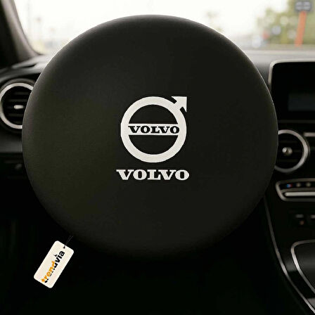 Volvo Modellerine Uygun Direksiyon Koruma Kılıfı - Siyah Penye Kumaş Malzeme