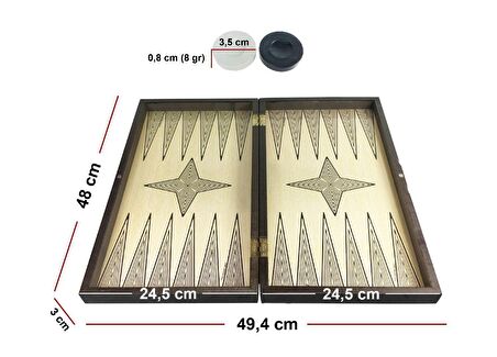 Star Yakma Tavla ve Satranç Seti Büyük Boy