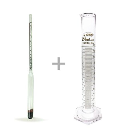 Alla Dual 0-100 Alkolmetre ve Cam Mezür 250ml Set