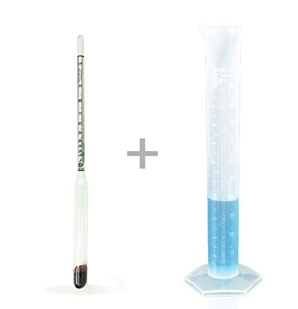 Alla Dual 0-100 Alkolmetre ve 250ml Plastik Mezür Seti