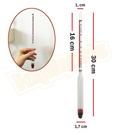 0-100 20C Alkolmetre ve 250ml Cam Mezür Seti