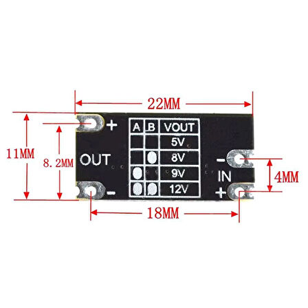 3.7V ila 12V Mini DC-DC Boost Modül 5V/8V/9V/12V Output Lityum Pil Boost
