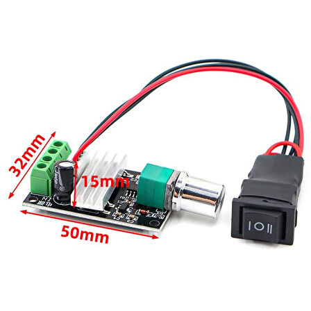İleri Geri DC Motor Hız Kontrol Cihazı PWM DC 6V12V24V 3A