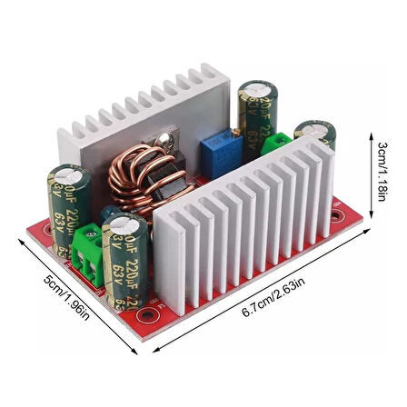 400W DC-DC Yüksek Güç Sabit Akım Voltaj Boost LED Sürücü Modül