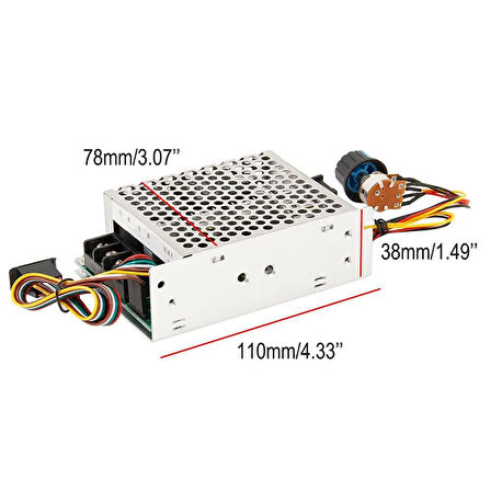 Dijital Göstergeli Takometreli Çift Yönlü İleri Geri DC Motor Hız Regülatörü 40A 12V24V36