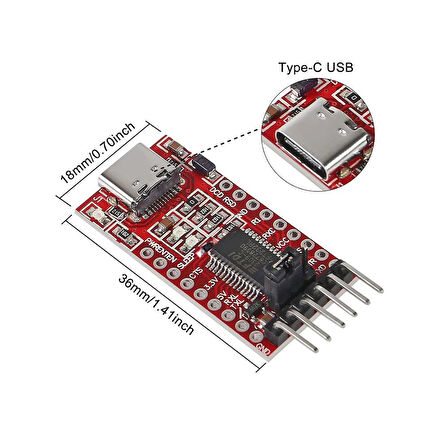 USB to TTL 3.3V 5V FT232RL Destekli Download Cable Mini Interface