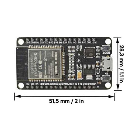 WIFI+Bluetooth ESP-32 ESP-32S Wifi ve Bluetooth Geliştirme Kartı