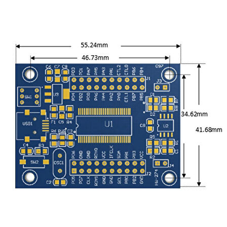 EZ-USB FX2LP CY7C68013A USB Mantık Analiz Kartı Logic Analyzer