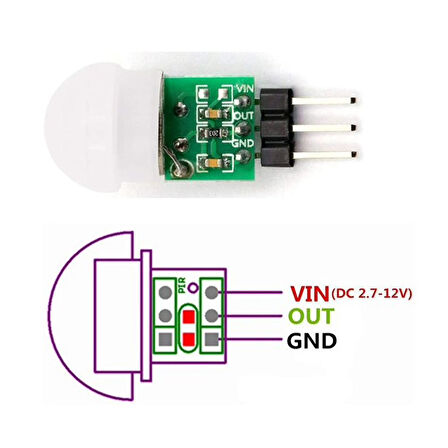 Mini PIR Dedektörü Sensör AM312