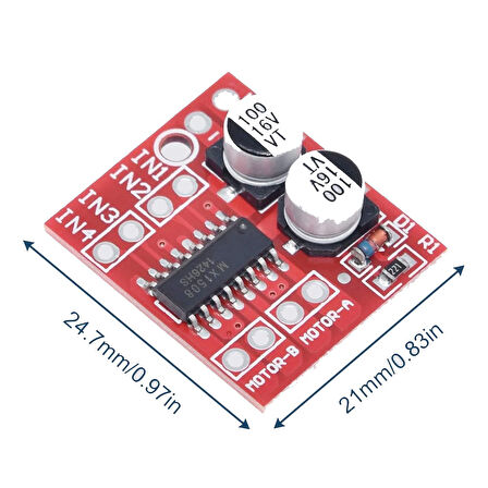 L298N Mini 2 Yönlü Motor Sürücü İleri ve Geri PWM Hız Regülatörü Dual H-Bridge Stepper Motor