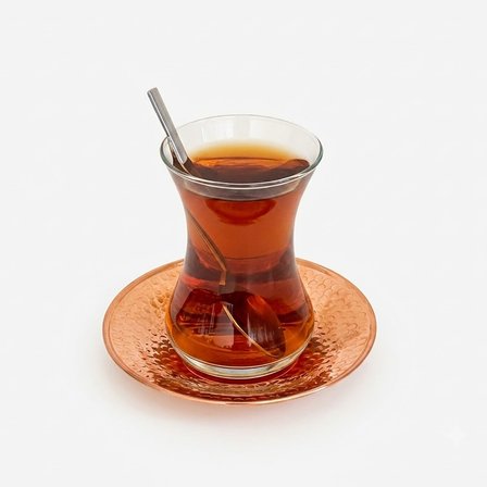 Shark Anatolia Otağ Bakır Çay Tabağı Kırmızı Bakır, Makine Dövmesi Otantik Türk Çay Altlığı, Geleneksel Bakır Sunum Tabağı