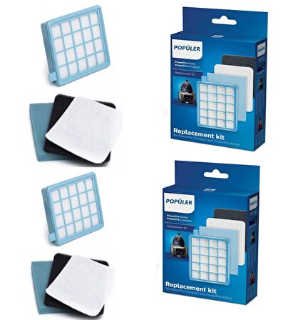 PHILIPS PowerPro Compact FC 8477/91 Animal+ Hepa Filtre Seti 2 KUTU