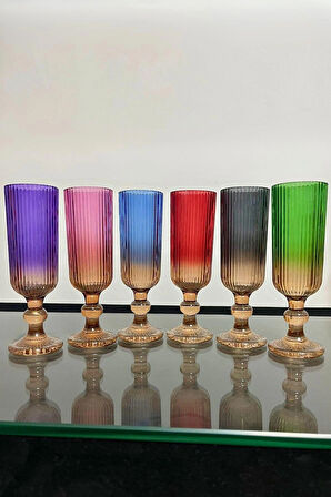 Çift Renk Kristal Ayaklı Kahve Yanı Su Ve Meşrubat Bardağı Sunum Bardağı