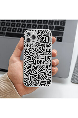 Poco M3 Uyumlu Şekiller Tasarımlı Premium Şeffaf Telefon Kılıfı