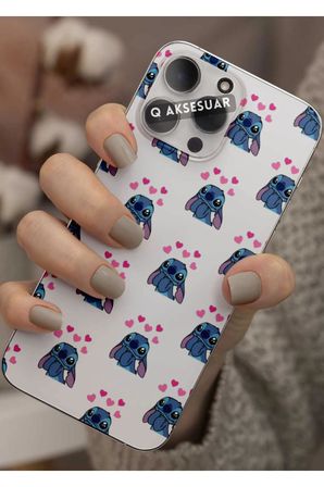 Poco X3 Pro Uyumlu Stitch Tasarımlı Şeffaf Telefon Kılıfı Kapak Case