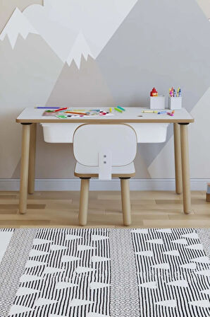 Montessori Çocuk Masası - Oyun Masası - Aktivite Masası - Çalışma Masası - Etkinlik Masası