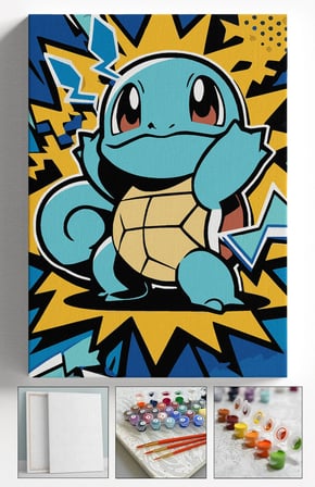 Sayılarla Boyama Seti Numaralı Tuval Fırça Boya Askı Aparatı Dahil Set 40x50 Cm - POKESU