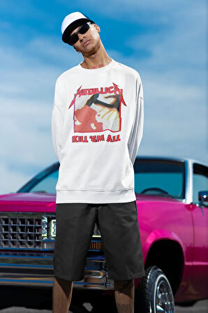 Metallica Kill'Em All Baskılı Unisex Oversize Rock Metal Sweatshirt