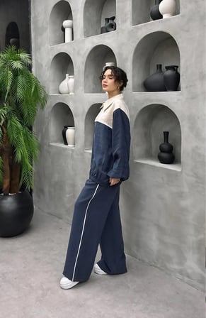 Natura Premium Kalite TNCL Kumaş Oversize Ceketli İkili Takım - Tesettür Uyumlu