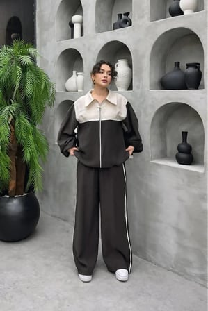 Natura Premium Kalite TNCL Kumaş Oversize Ceketli İkili Takım - Tesettür Uyumlu