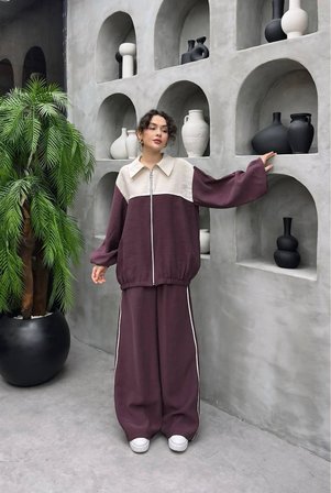 Natura Premium Kalite TNCL Kumaş Oversize Ceketli İkili Takım - Tesettür Uyumlu
