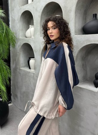 Siena TNCL Kumaş Fermuarlı Oversize Kadın İkili Takım