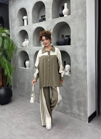 Alina Premium TNSL Kumaş Oversize Alt Üst Pantolonlu İkili Takım - Tesettür Uyumlu Spor Takım