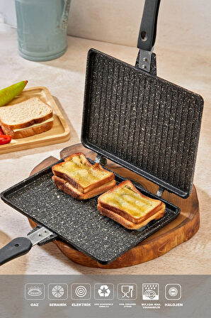 Döküm Granit Ocak Üstü El Tost Makinası