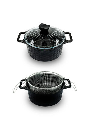 Döküm Granit Kızartma Tenceresi Fritöz 24cm