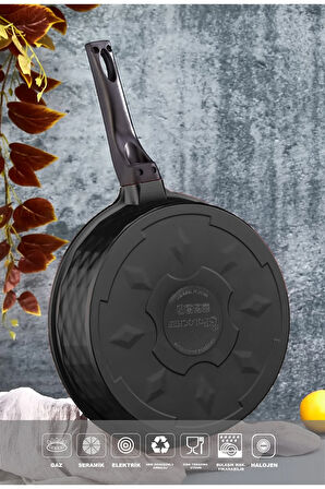 Derin Döküm Granit Yardımcı Kulplu Tava 28 cm