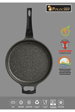 Derin Döküm Granit Yardımcı Kulplu Tava 28 cm