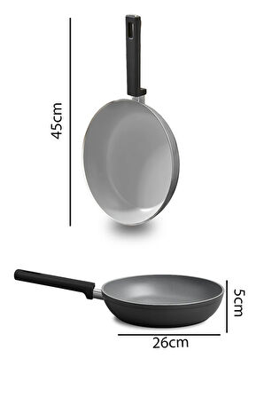 Seramik Tencere Seti 7 Parça Gri