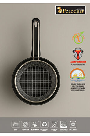 Melda Granit Kızartma Tavası 20cm Patates Kızartma Fritöz Telli