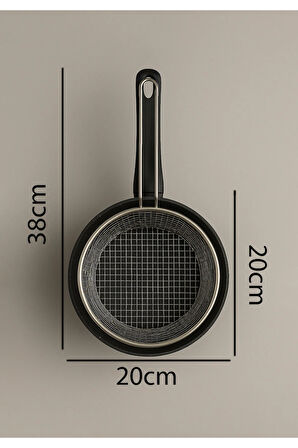 Melda Granit Kızartma Tavası 20cm Patates Kızartma Fritöz Telli