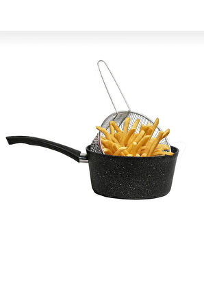 Melda Granit Kızartma Tavası 20cm Patates Kızartma Fritöz Telli