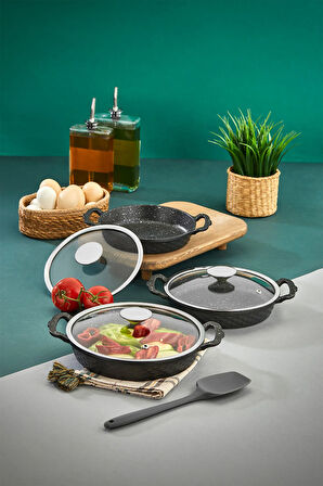 Kristal Sahan Seti Döküm Granit 3'lü